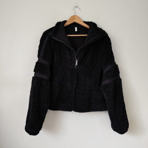 Free People Nantucket Fleece Sweatshirt Size Small Black Fp Movement Pullover - Picture 6 of 16